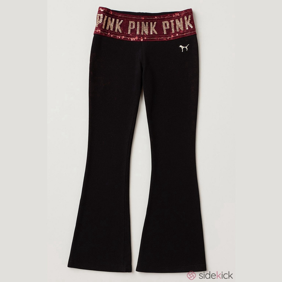 PINK Victoria's Secret Pants - PINK Victoria's Secret Sequin Flared Yoga Pants Small